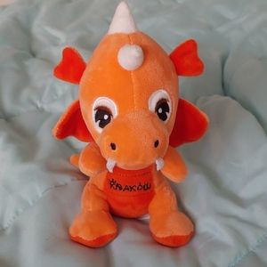 7 inch orange Krakow dragon plush